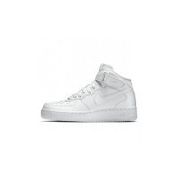 Зимние кроссовки Nike Air Force 1 Mid All White белые 