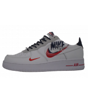 Кроссовки Nike Air Force черно белые с логотипом
